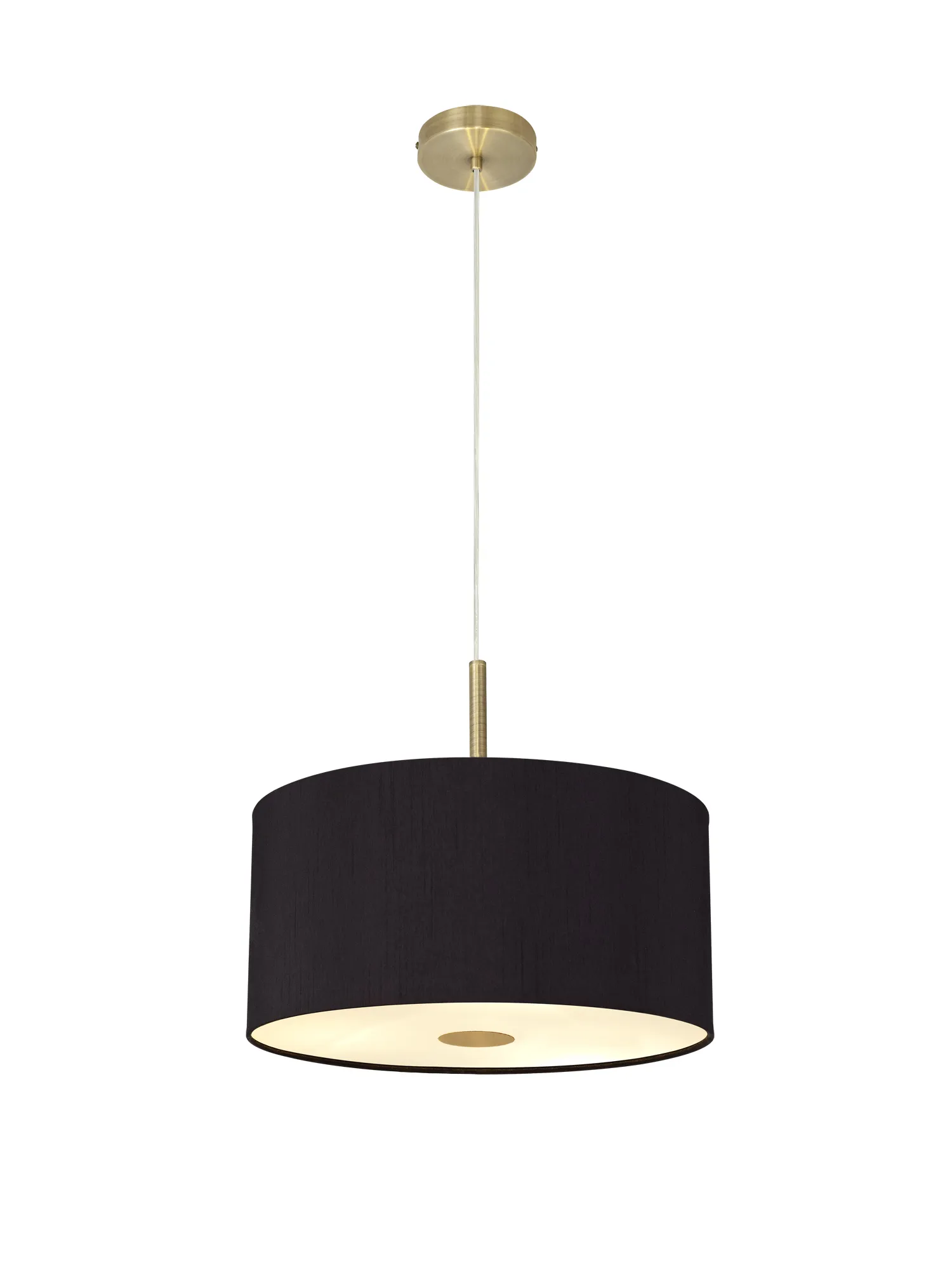 Baymont 40cm 5 Light Pendant Antique Brass, Midnight Black/Green Olive, Frosted Diffuser DK0513  Deco Baymont AB BL/GR